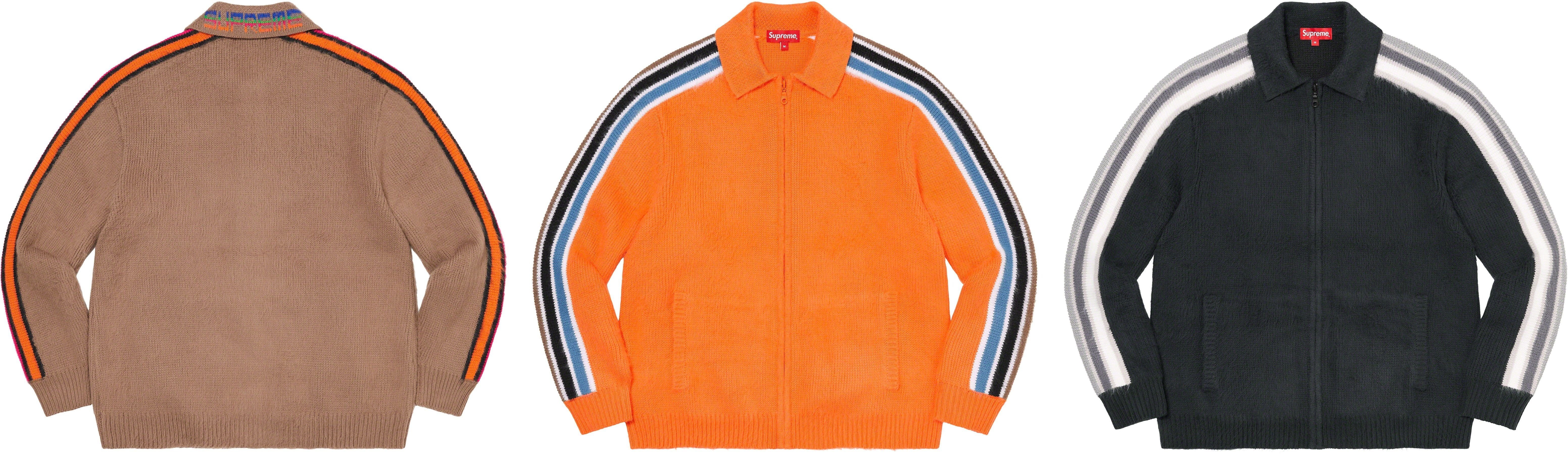 Sleeve Stripe Zip Up Sweater